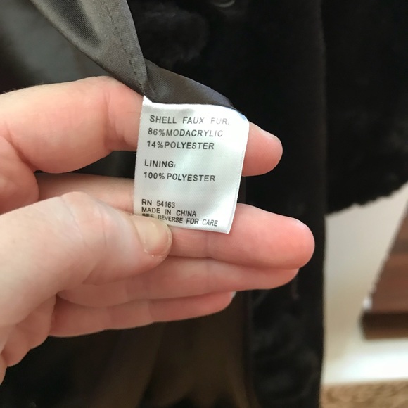 Marvin Richards Long Brown Faux Fur Coat Jacket - Picture 7 of 8